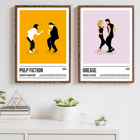 Grease Poster-Leinwanddrucke Dirty Dancing Film Malerei Vintage Pulp Fiction Film Bild Freund Weihnachtsgeschenk Wohnkultur