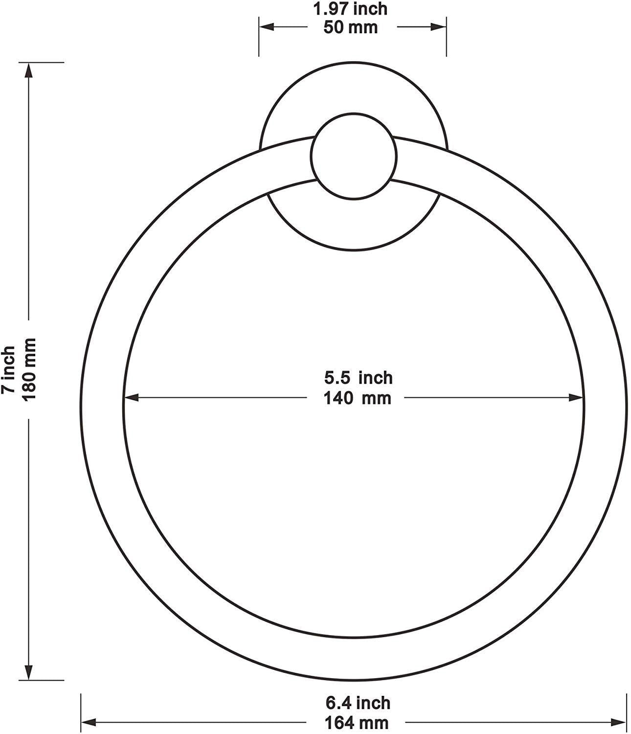 Handtuchring aus 304 Edelstahl in Chrom, Rundes einfaches Design, Schwarz, Europäisches Badezimmer-Zubehör, Rostfrei