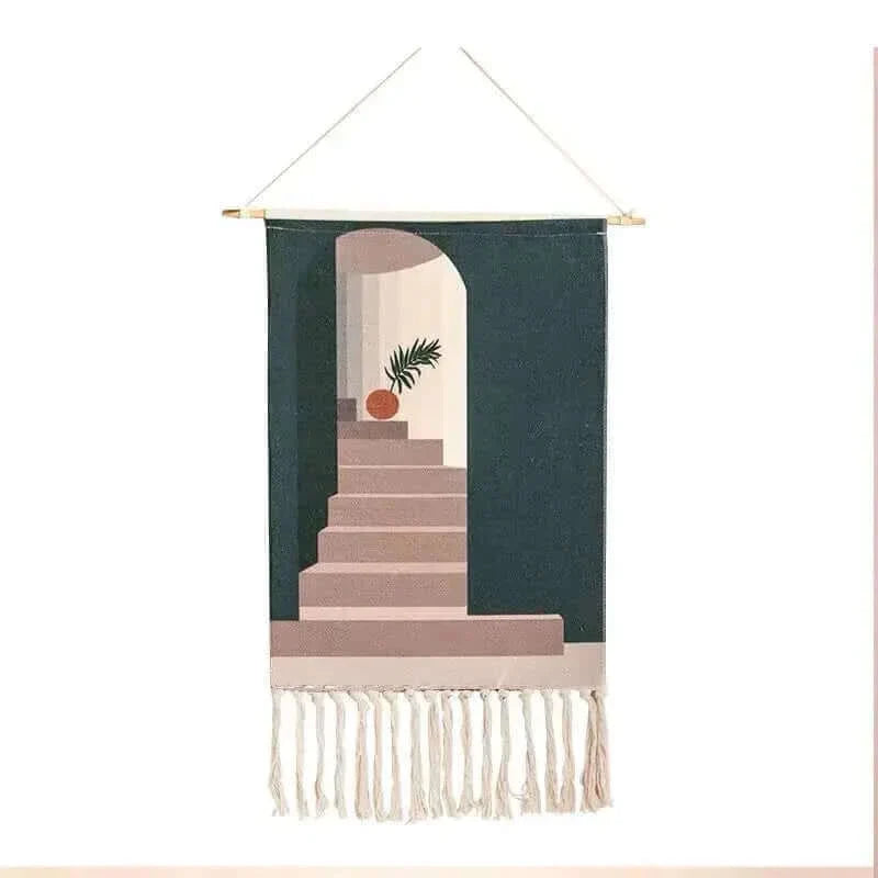 Macrame Hängender Baumwollteppich