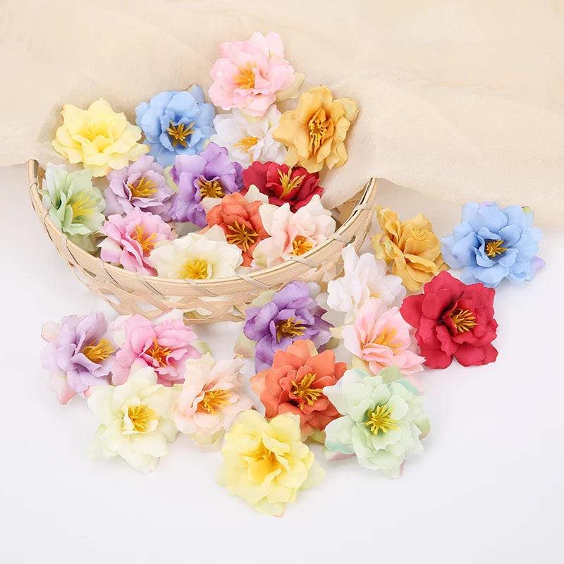 Frendorf | 10PCS Künstliche Seidenrose & Orchideenblüten – 5,5 cm Dekorative Blumen für DIY Kränze, Hochzeitsdekorationen und Heimwerkerprojekte