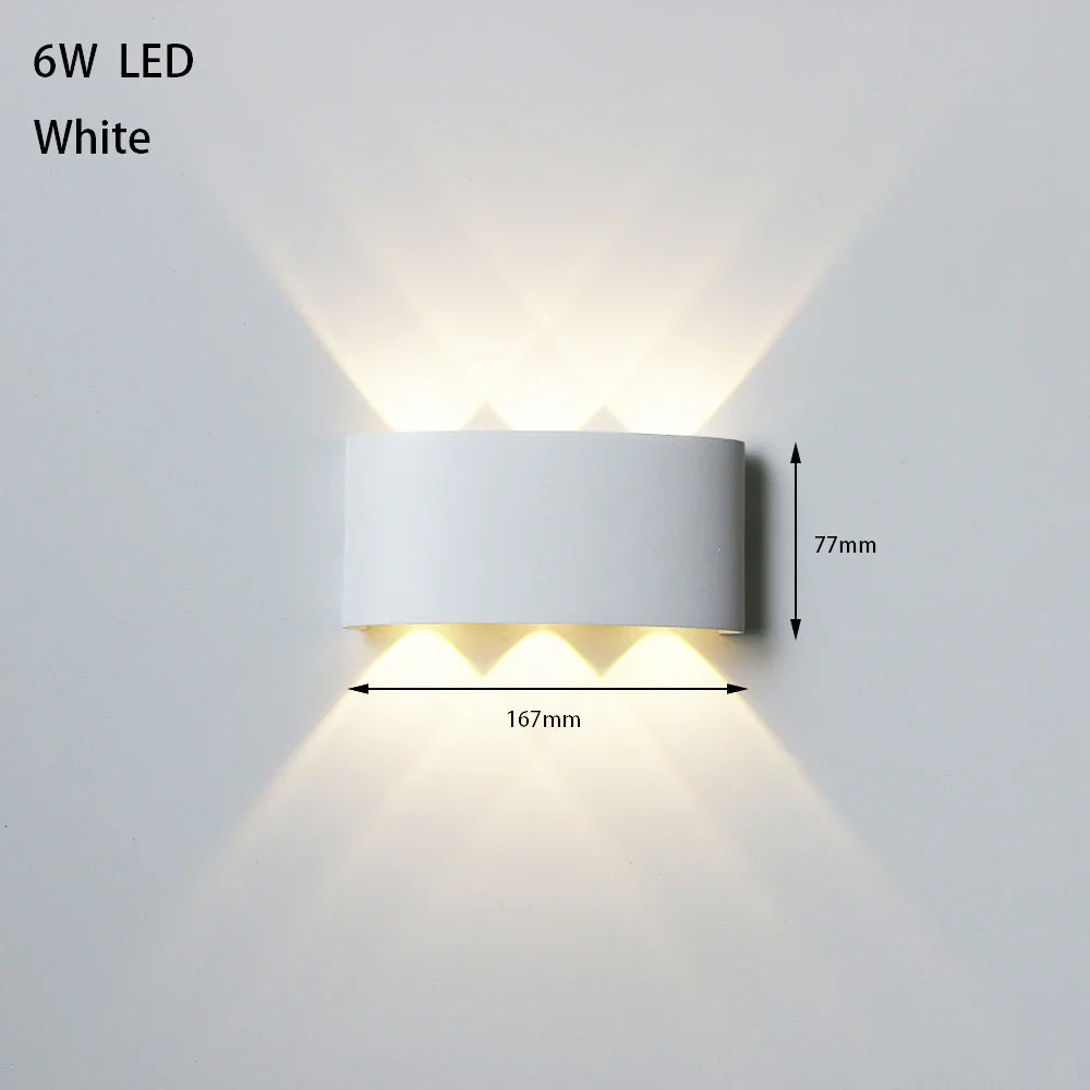 Frendorf | IP65 wasserdichte LED Wandleuchte – Moderne Außen- und Innenwandleuchte für Garten, Schlafzimmer, Wohnzimmer und Treppen (AC86-265V)