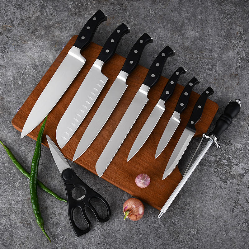 Frendorf | Küchenchefmesser - Santokumesser - Vielzweck-Edelstahlklinge mit Granton-Kanten - Perfekt zum Schneiden, Würfeln und Hacken - Ergonomischer Griff für bequemen Halt - Ideal für Fleisch, Fisch und Gemüse