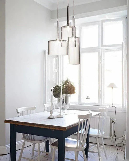 Frendorf | AuraGlas Elegante Glas-Deckenleuchte | Esszimmerlampe | Zeitloses Design | Stimmungsvolle Beleuchtung
