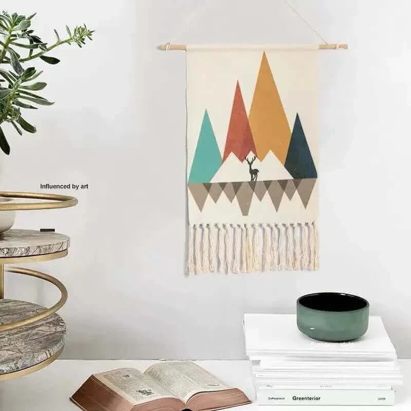 Macrame Hängender Baumwollteppich