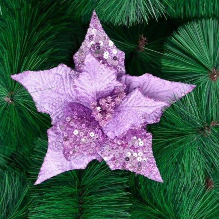 Frendorf | 5pcs Lila Blumen Weihnachtsbaum Girlande