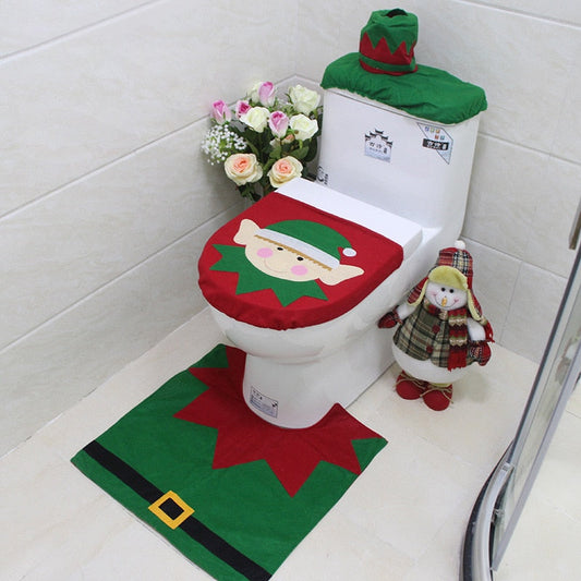 3 Teile Fancy Santa Claus WC-Sitzbezüge