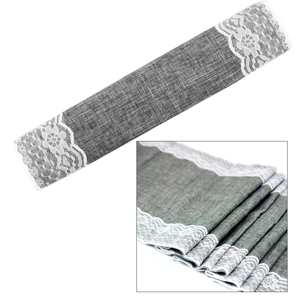 Rustikaler Jute Spitze Tischläufer