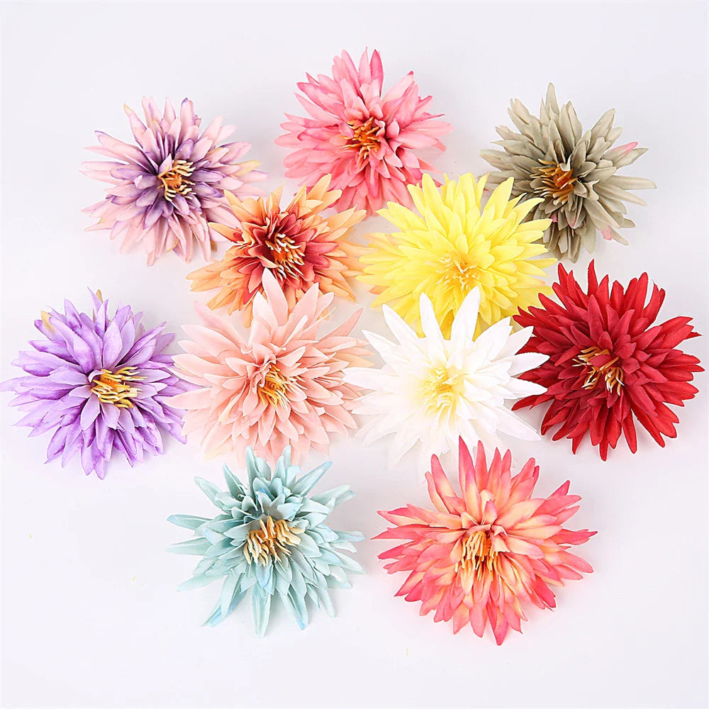 Frendorf | 10 Stück Künstliche Chrysantheme Blumen Köpfe – Seidenfake Blumen für Hochzeiten, Partys, Dekorationen, Sträuße und Girlanden Zubehör