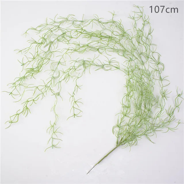 Frendorf | 107cm Künstliche Hängende Weinreben Gras – Lange Luftgras Kunststoffpflanze für Zuhause, Hochzeit, Party und Wanddekoration im Freien