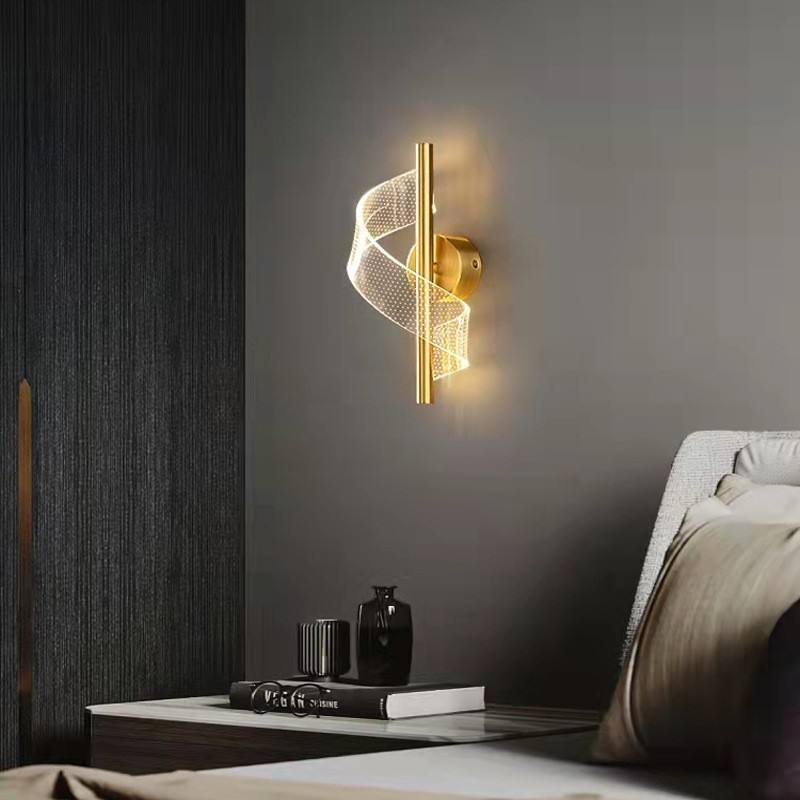 Luxus Glas Wandlampe mit Kerzenhalter