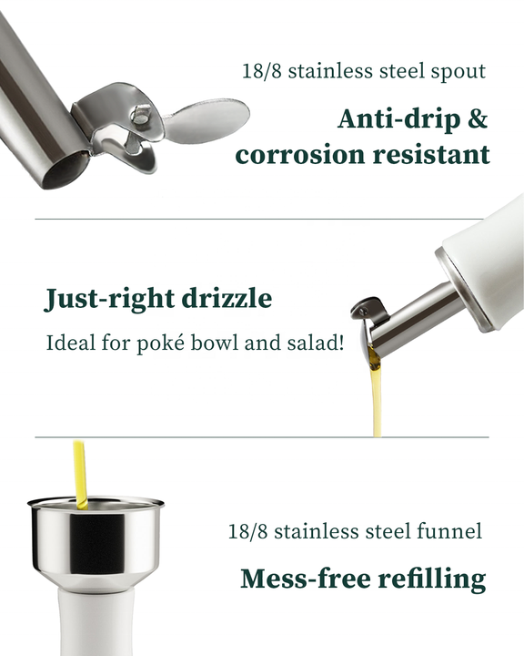 Frendorf | Tuscan Kitchen Porzellan Öl- und Essigspender-Set 16 oz mit Ölgießer