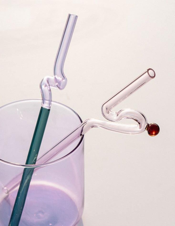 Frendorf | GlassLuxe Twist Glasstrohhalm Set | Bunte Trinkhalme | Nachhaltig & Wiederverwendbar | Für Cocktails & Smoothies