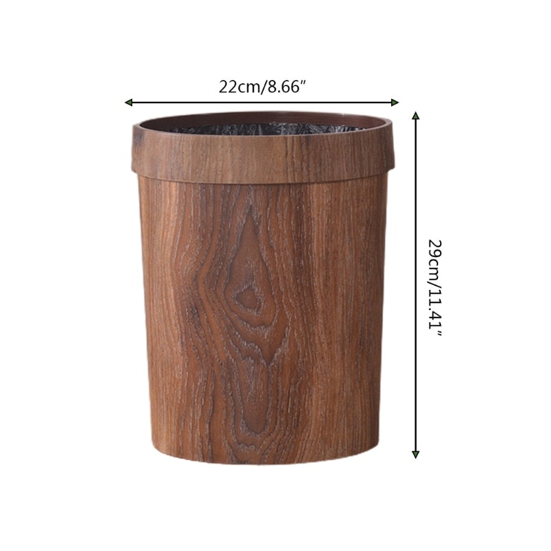 Eleganter Retro Holzmaserung Mülleimer