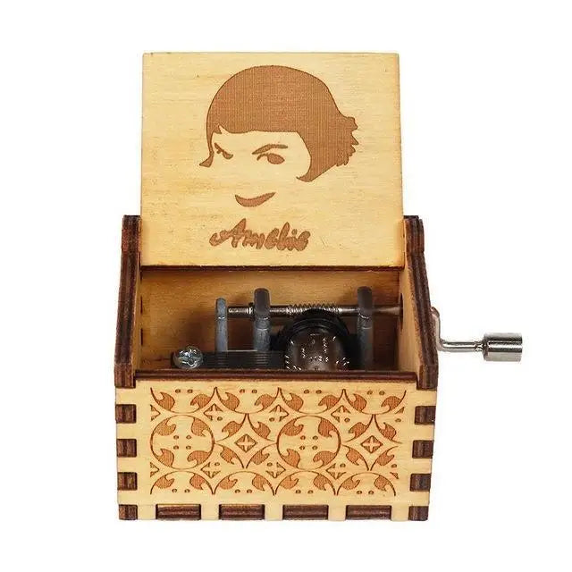 Neueste Design Anime Howl's Moving Castle Musikthema Antik geschnitzte Holz Handkurbel Musikbox Kinderspielzeug Weihnachtsgeschenk