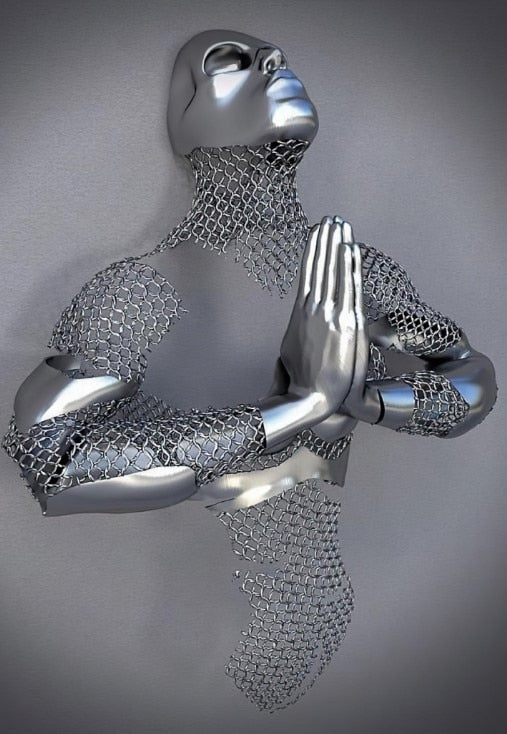 Metallfigur Statues Stile Abstraktes Leinwandgemälde Paare Wandkunst Liebes-Skulptur Poster Druck Wohnkultur Wohnzimmer Geschenke