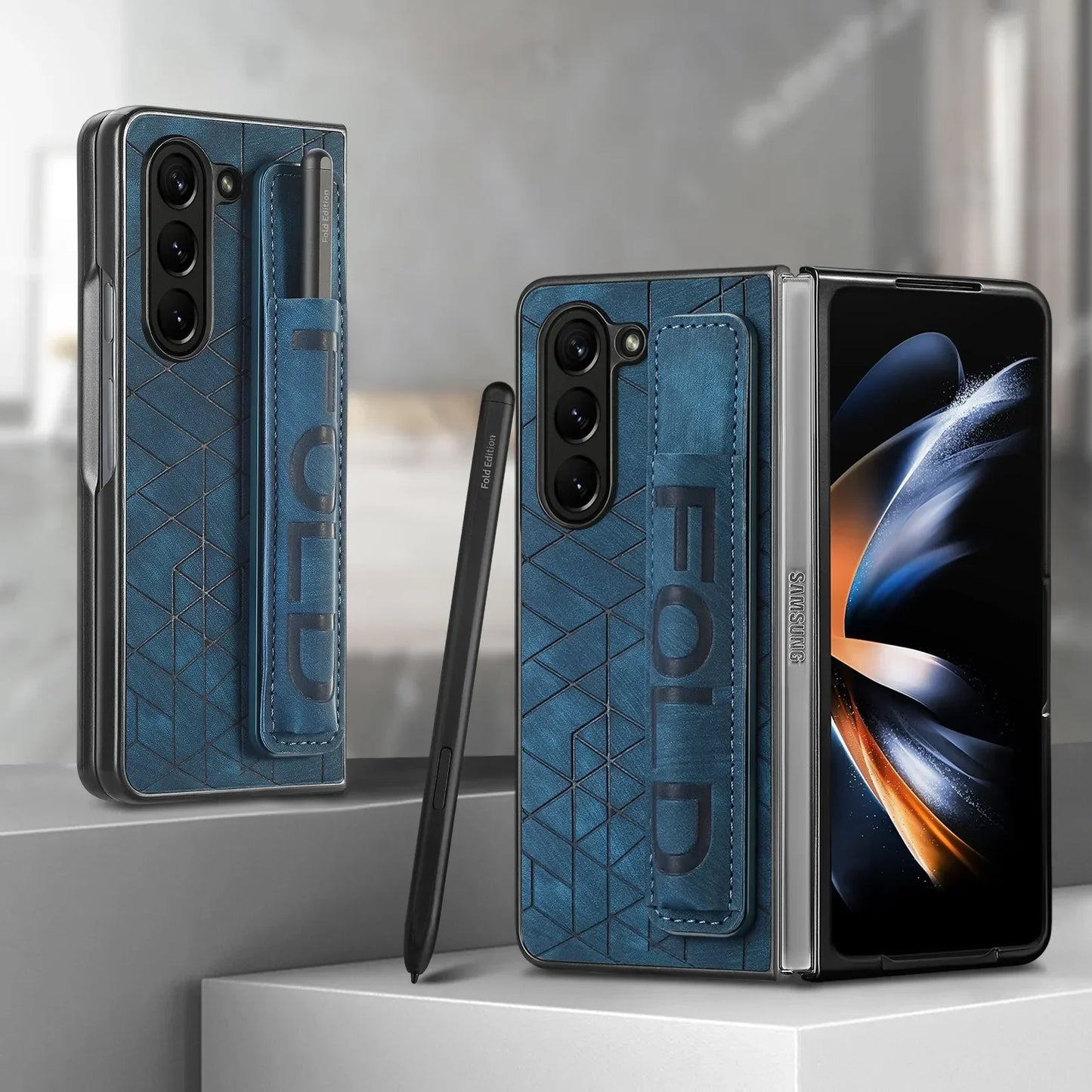 Frendorf | PU-Leder Handgelenkband Stoßfeste Telefon Rückcover Hülle Für Samsung Z Fold 6 5