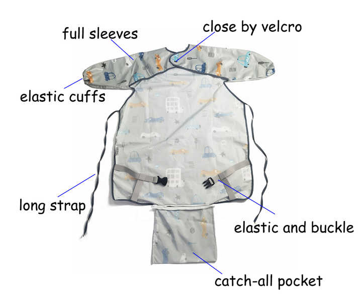 Frendorf | Baby Lätzchen mit Ärmeln – Wasserdichtes Kinderessen Lätzchen