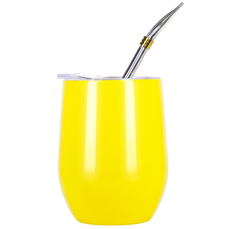 Doppelwandiger Becher aus 304 Edelstahl, hitzebeständig, tragbar, Yerba Mate-Teebecher mit Strohhalm und Deckel