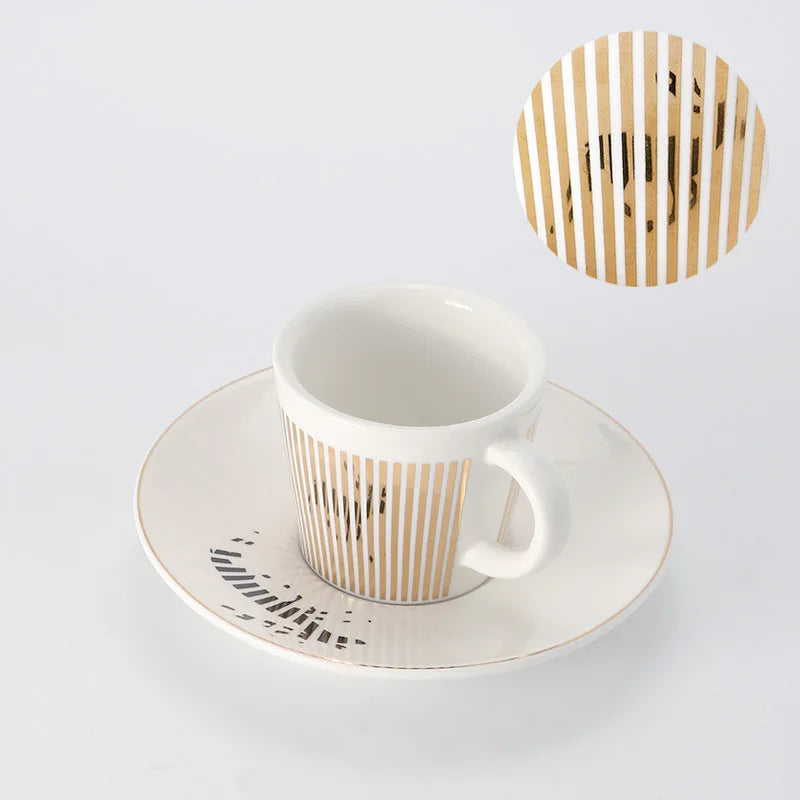 Kreative dynamische Spiegelreflexbecher Leopard anamorpher Zebra-Becher Luycho Kaffee Tee Becher Set mit Untersetzer 90ml-225ml