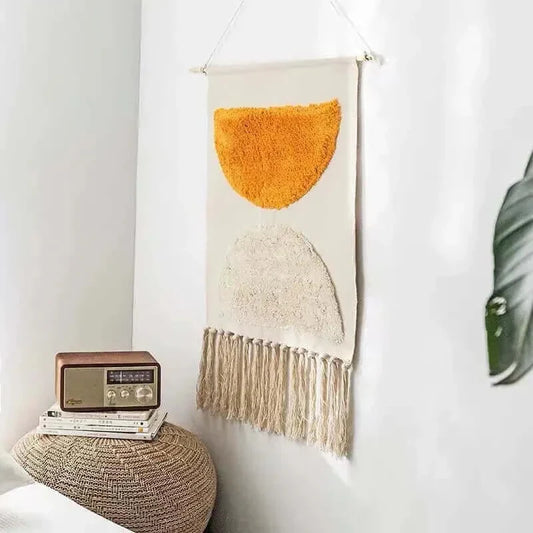Macrame Hängender Baumwollteppich