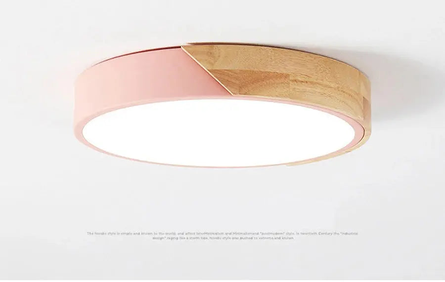 Frendorf | Design Zirkular LED Deckenleuchte aus Holz und Eisen für elegante Beleuchtung