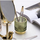 Elise Gold Foil Glas Makeup Halter & Organizer