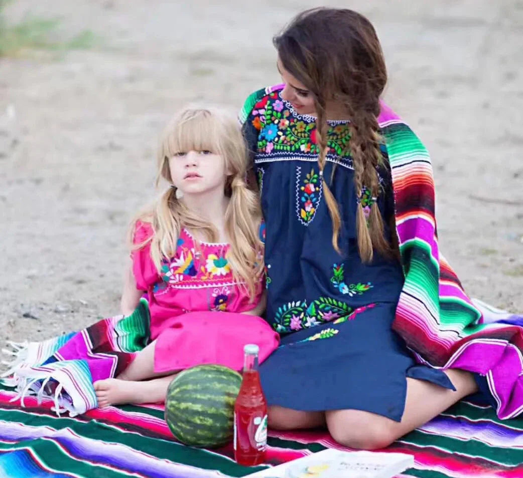 Boho Vibrant Mexikanische Serape Decke