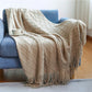 Gemütliche lila Diamant Strickdecke