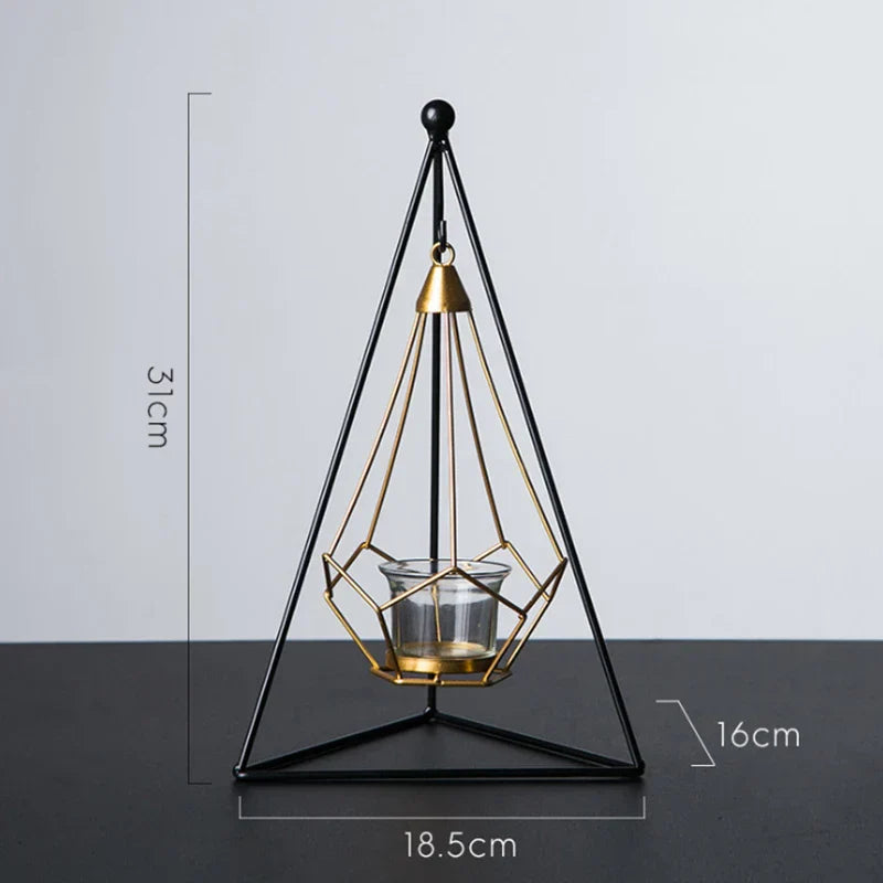 Frendorf | LustraDiamond Hängender Kerzenhalter | Geometrisches Design | Eleganz für Innen- & Außendekoration