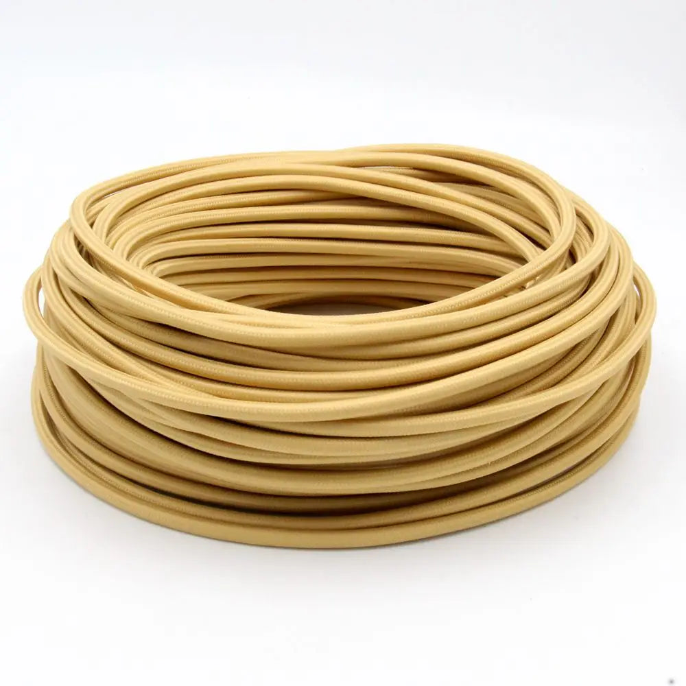 Frendorf | 3-adriges Stoffgeflecht Elektronikdraht – 250V 0.75mm² Flexibles Stromkabel für Vintage Pendelleuchten, Bunte Textilisolierte Schnur