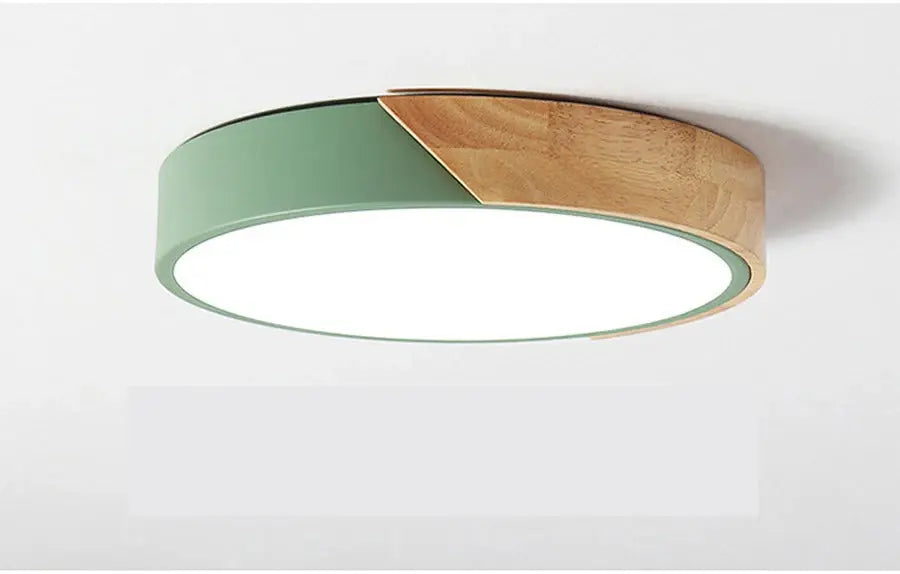 Frendorf | Design Zirkular LED Deckenleuchte aus Holz und Eisen für elegante Beleuchtung