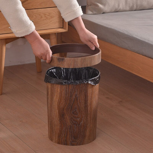 Eleganter Retro Holzmaserung Mülleimer