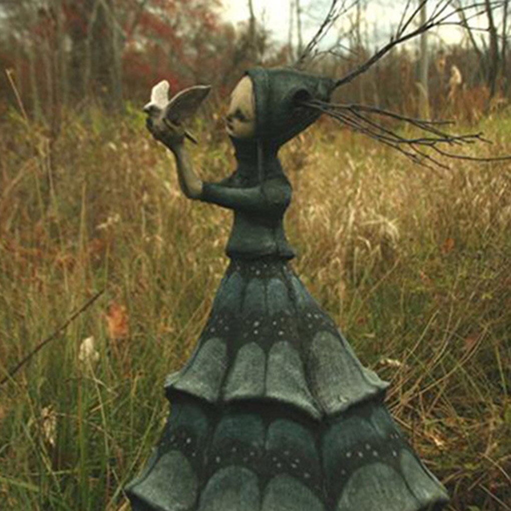 Halloween Hexenfigur Statue Harz Gruselige Hexenskulpturen Gartendekoration für Zuhause Patio Rasen Veranda Gartendekoration