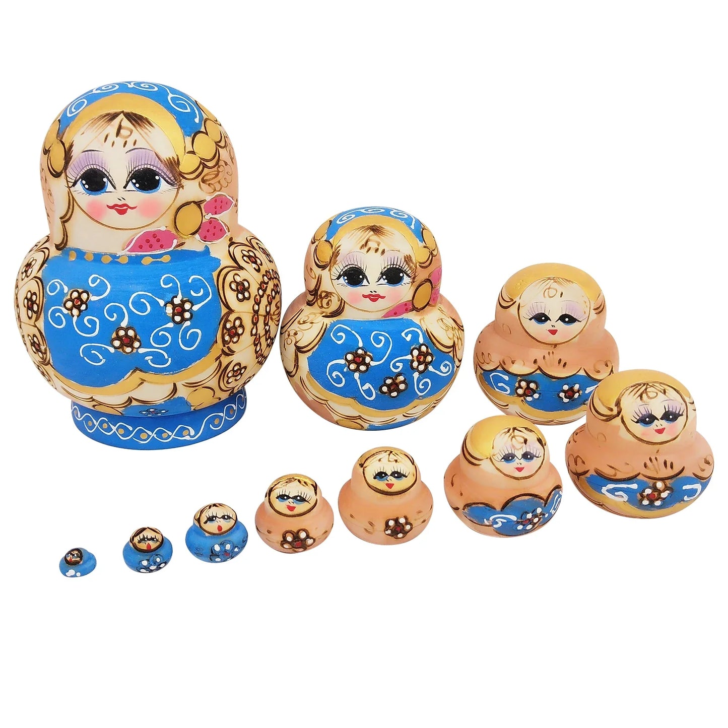 10 Stück/Set Holz Russische Matroschka Puppen