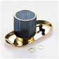 Elise Gold Foil Glas Makeup Halter & Organizer