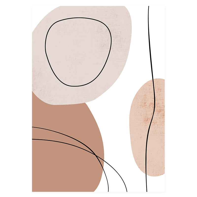 Abstrakte Beige Wandkunst Leinwanddrucke