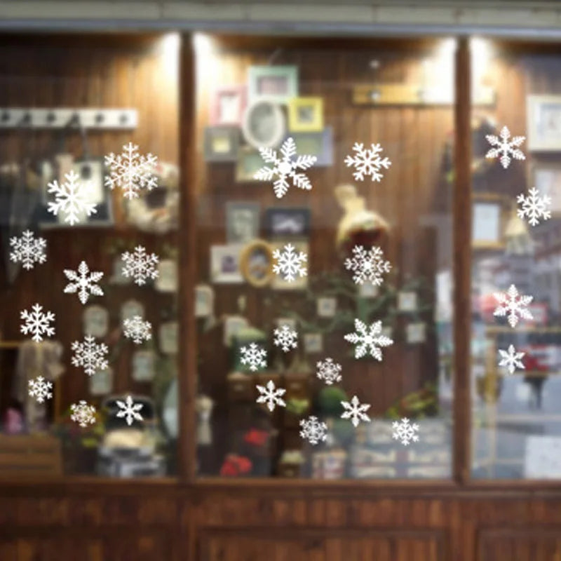 Weiße Schneeflocken Fensteraufkleber | Aufkleber Zimmer Wand Weihnachtsdeko - Windecals