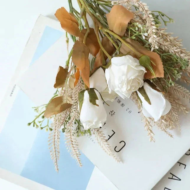 Frendorf | BlossomEternal Faux Trockenrosen-Bund | Elegante Deko-Blumen | Langlebig & Pflegeleicht