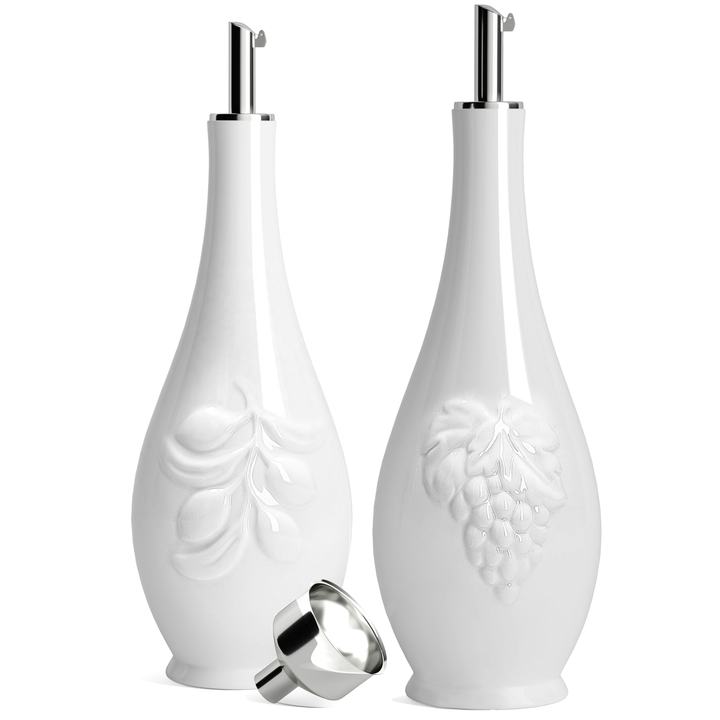 Frendorf | Tuscan Kitchen Porzellan Öl- und Essigspender-Set 16 oz mit Ölgießer