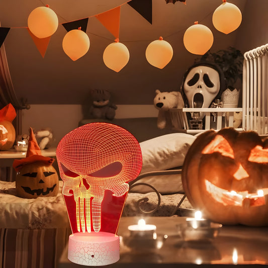3D Illusion Lampe - PhantomLampe - Punisher Schädel - Perfektes Halloween Geschenk