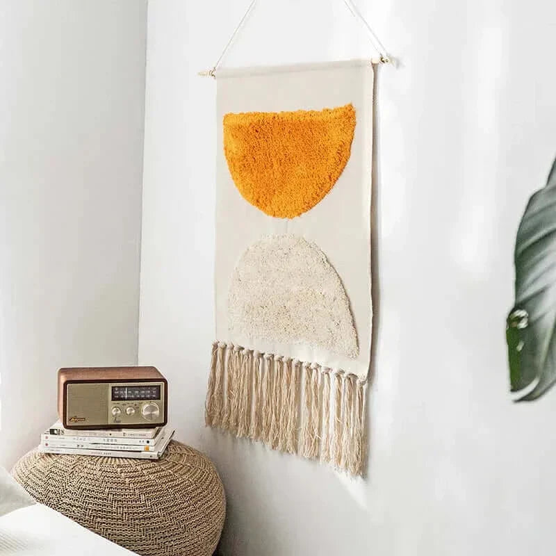 Macrame Hängender Baumwollteppich