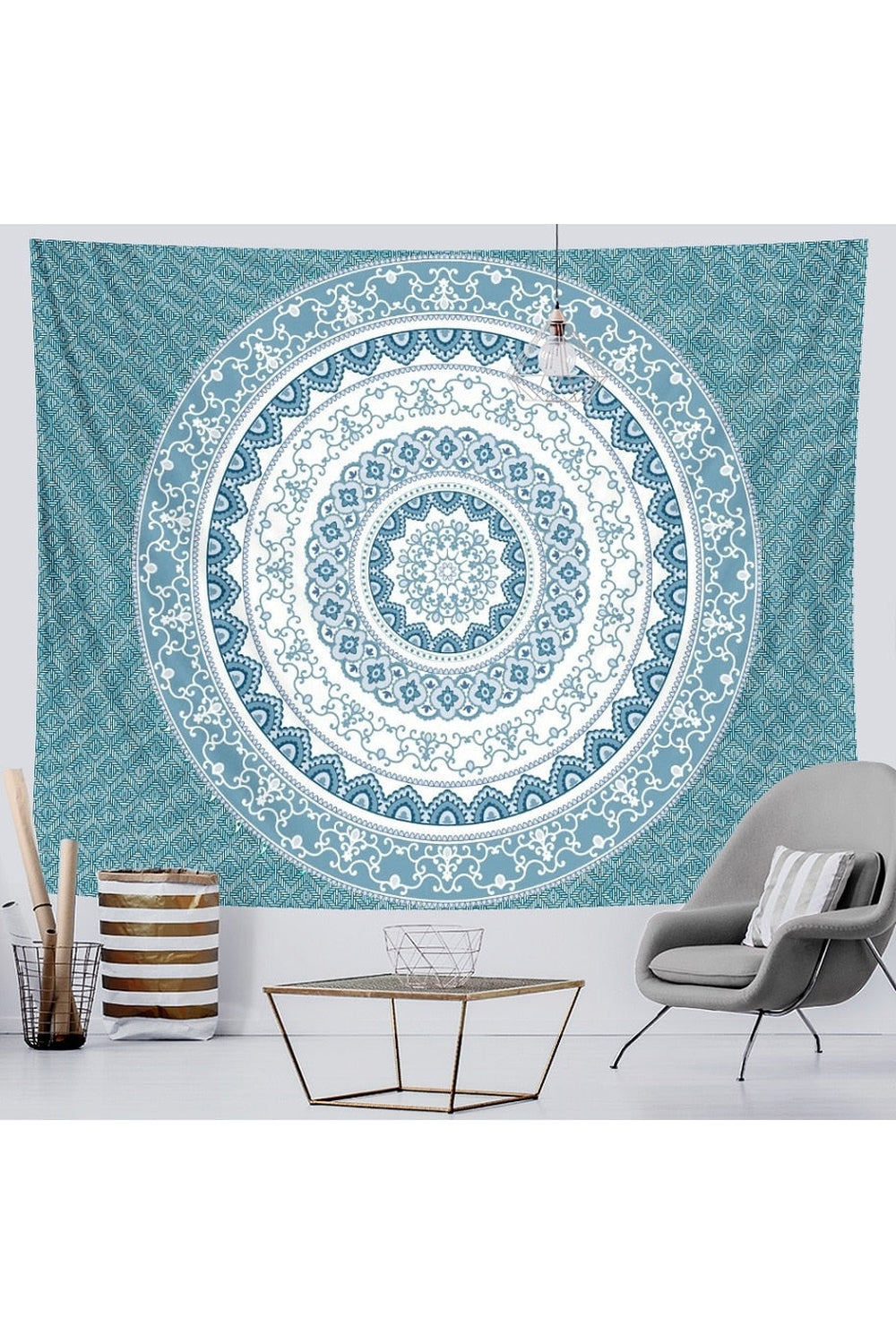 Trippy Mandala Wandteppich