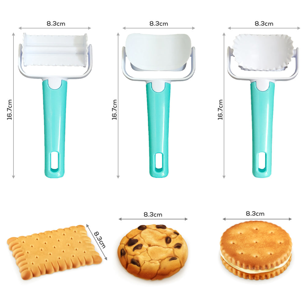 Frendorf | 3 Stück Kuchen Dekorieren Teigschneider Roller