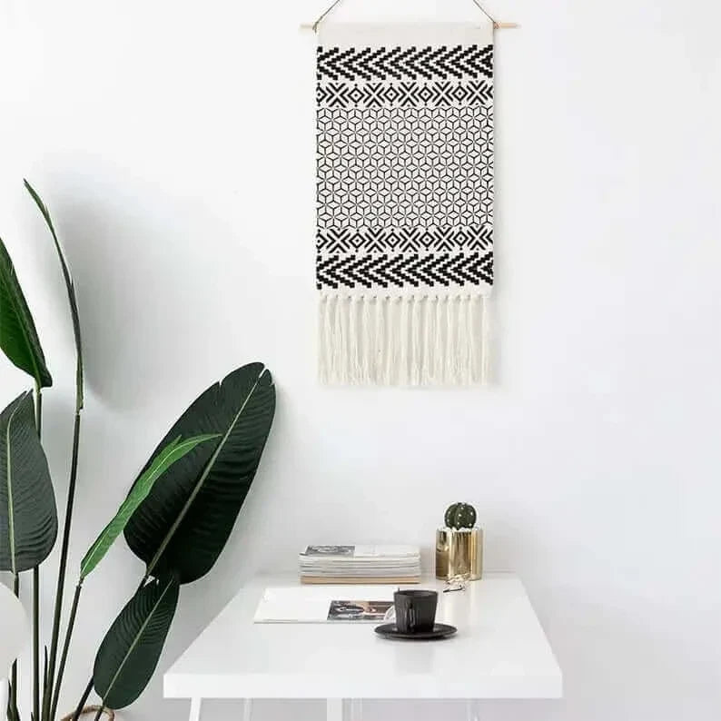Macrame Hängender Baumwollteppich