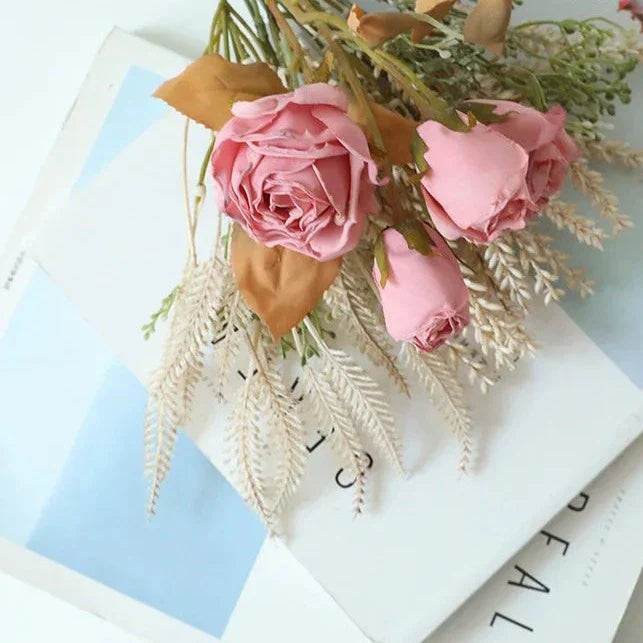 Frendorf | BlossomEternal Faux Trockenrosen-Bund | Elegante Deko-Blumen | Langlebig & Pflegeleicht