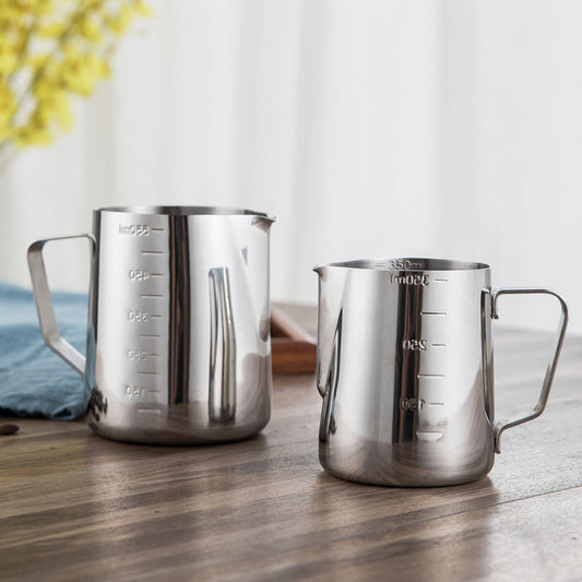 Frendorf | 350ml/600ml/1000ml Barista Werkzeuge Edelstahl Milchkanne Aufschäumtasse Kaffee Espresso Dampfende Milchkanne