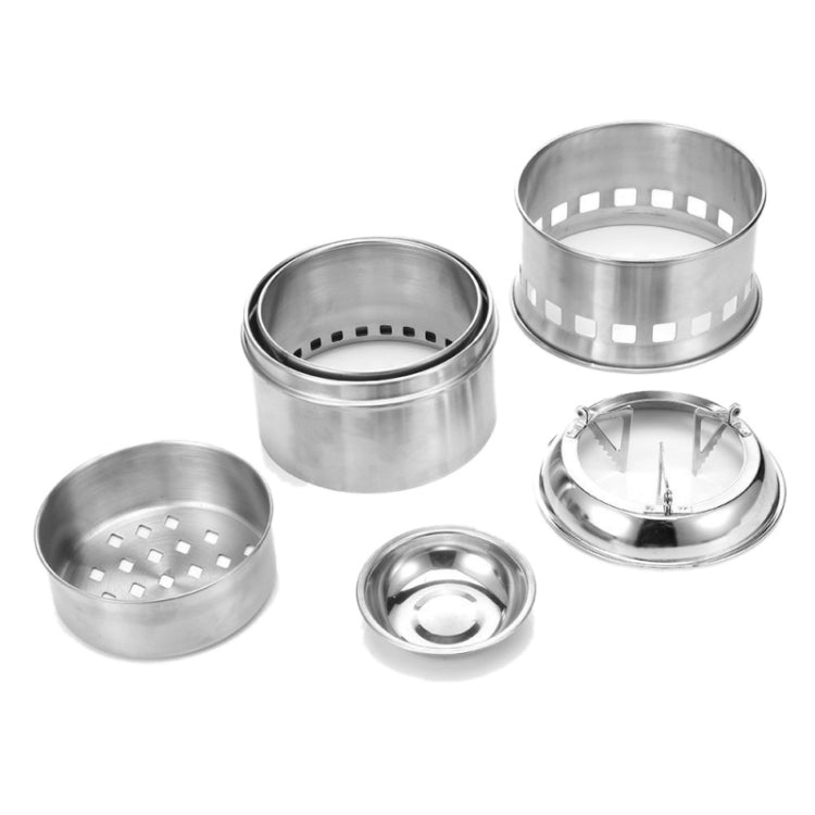 Frendorf | Outdoor Camping Mini Edelstahl Holzofen Festbrennstoffkocher für Picknickheizung