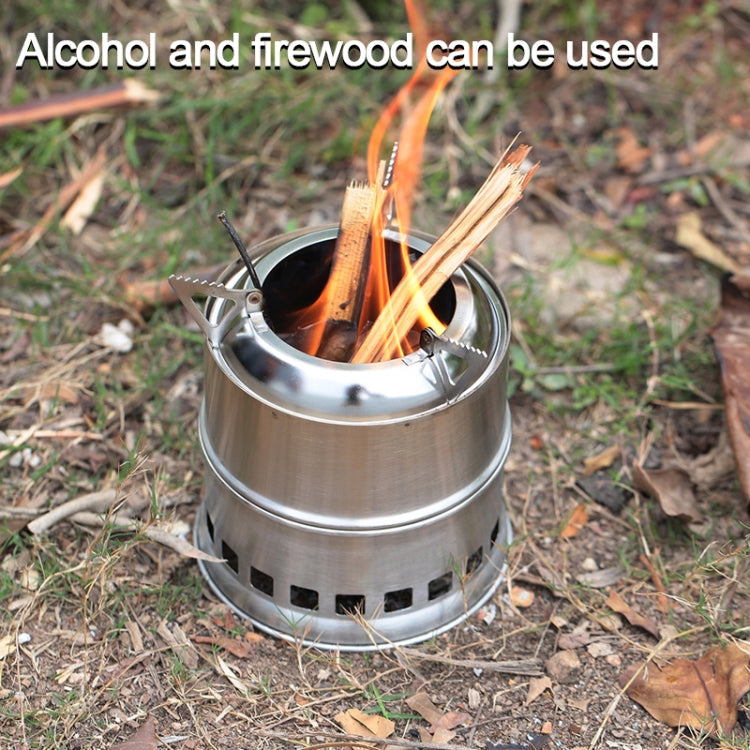 Frendorf | Outdoor Camping Mini Edelstahl Holzofen Festbrennstoffkocher für Picknickheizung