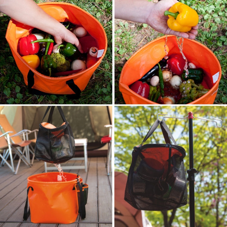 Frendorf | 30L 4 in 1 PVC Outdoor Faltbare Doppelablaufkorb Camping Angelgerät Tasche