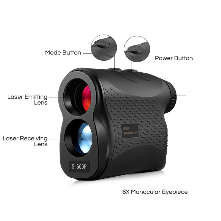 Frendorf | 5-600P Handheld Golf Laser Entfernungsmessgerät Teleskop Entfernungsfinder Distanzmesser, 600m